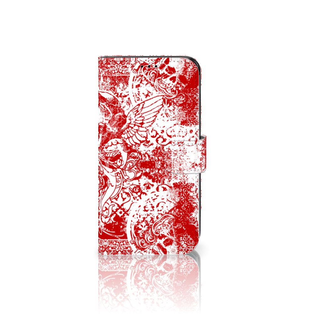 Telefoonhoesje met Naam Samsung Galaxy S7 Edge Angel Skull Rood