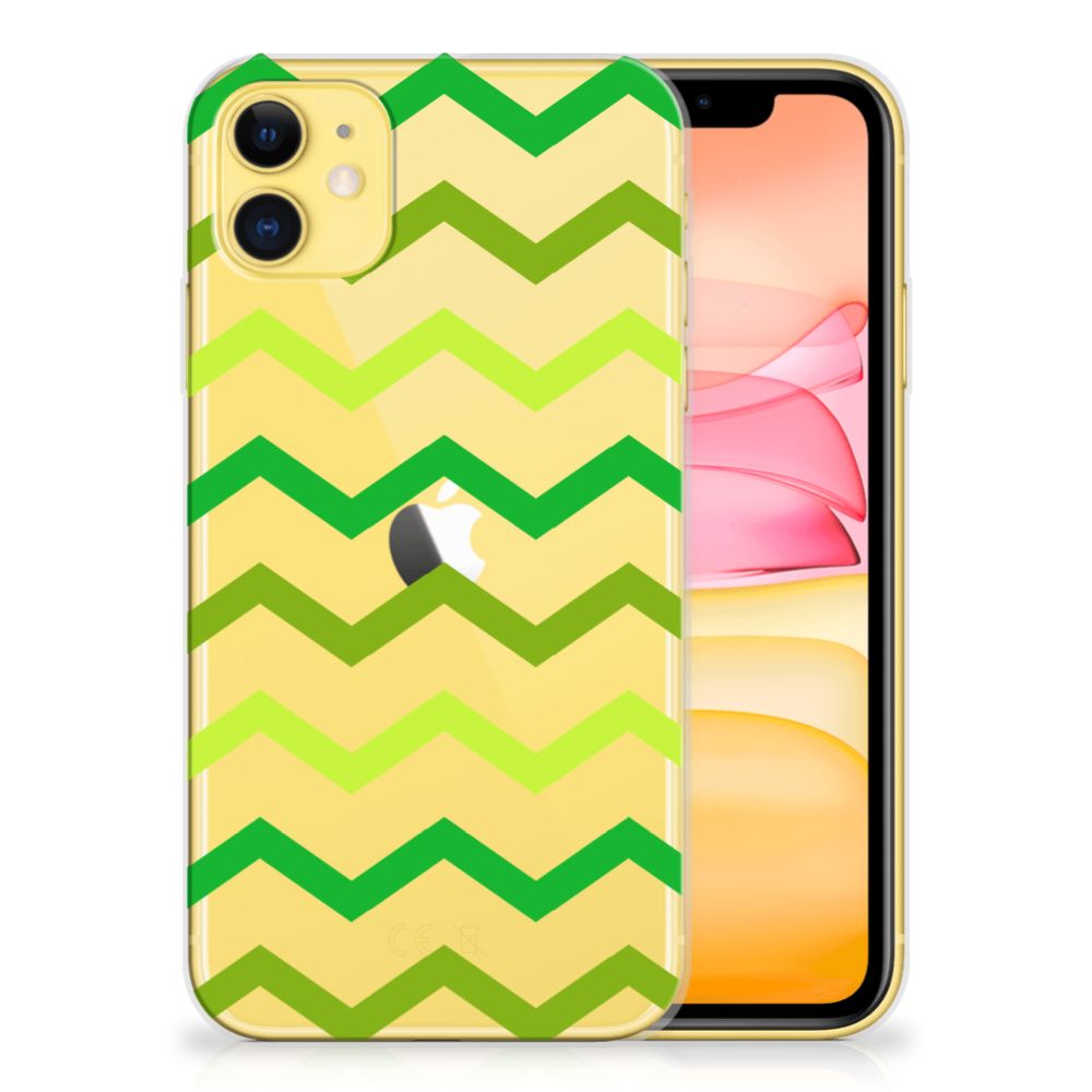 Apple iPhone 11 TPU bumper Zigzag Groen