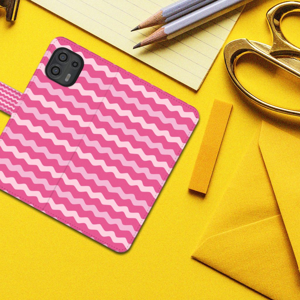 Motorola Edge 20 Lite Telefoon Hoesje Waves Pink