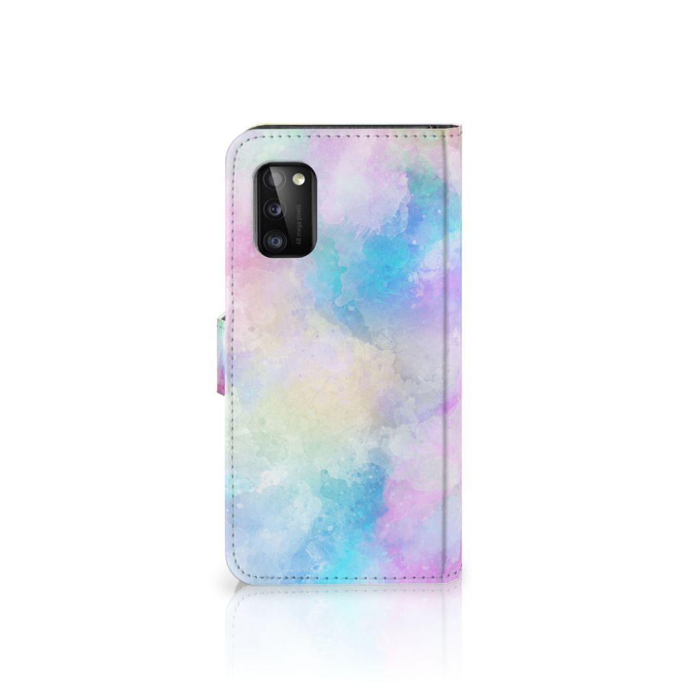 Hoesje Samsung Galaxy A41 Watercolor Light met unieke pastelkleuren en pasjeshouder.