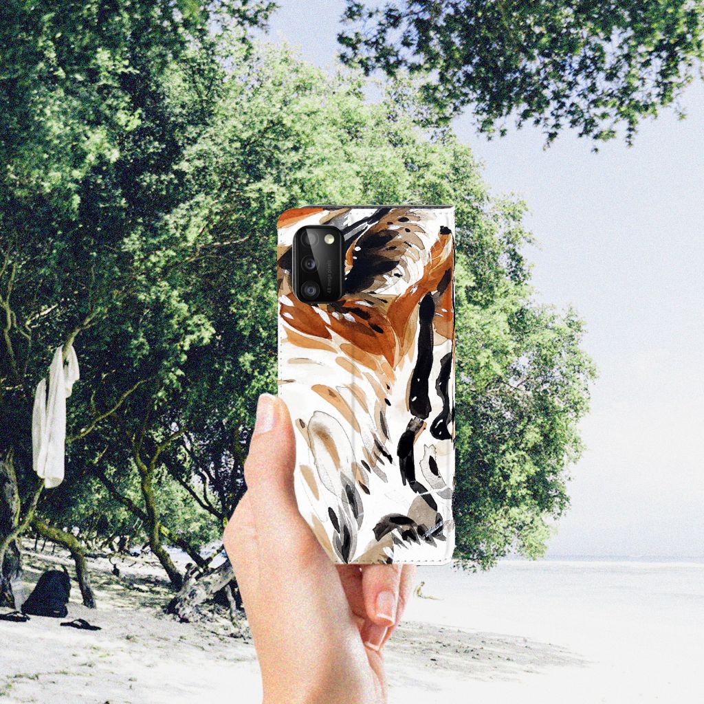 Bookcase Samsung Galaxy A41 Watercolor Tiger - B2C Telecom
