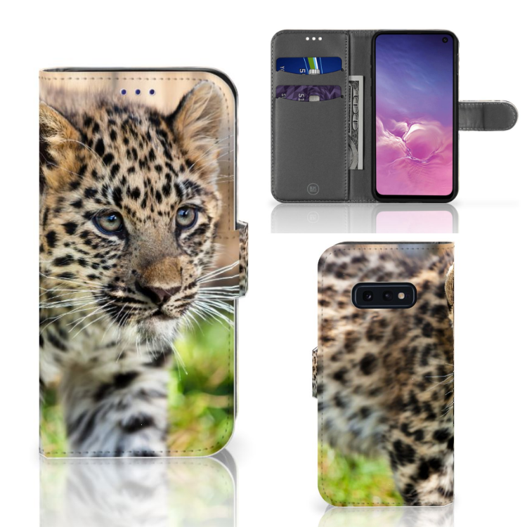 Samsung Galaxy S10e Telefoonhoesje met Pasjes Baby Luipaard