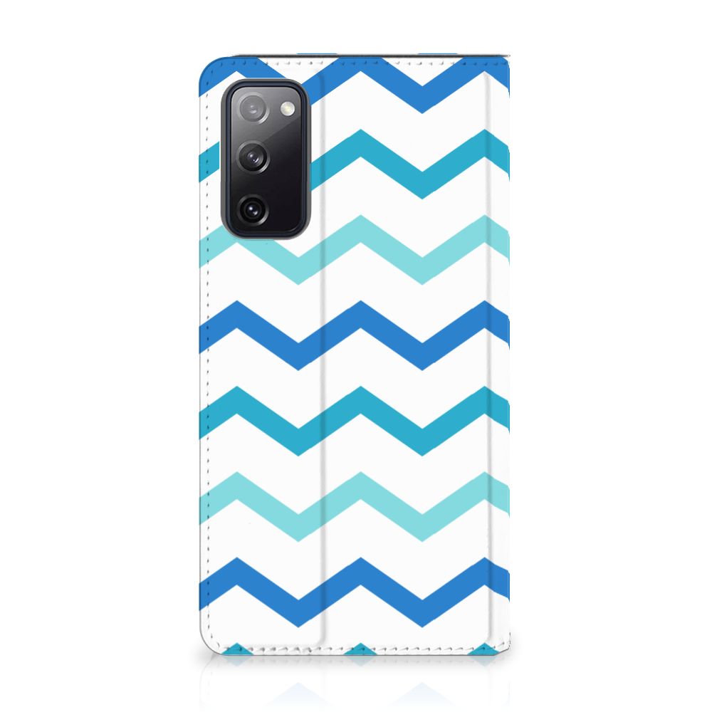 Samsung Galaxy S20 FE Hoesje met Magneet Zigzag Blauw - B2C Telecom