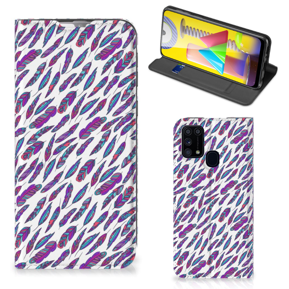 Samsung Galaxy M31 Hoesje met Magneet Feathers Color - B2C Telecom