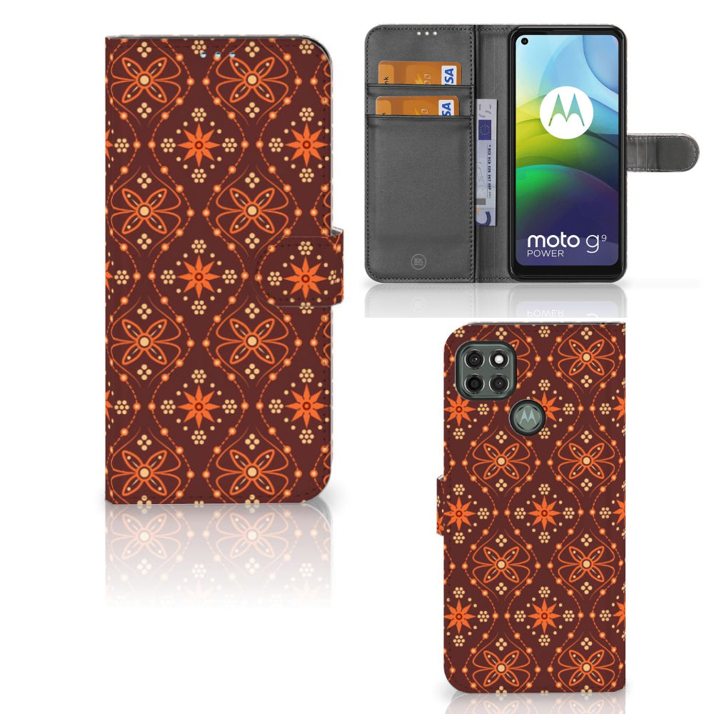 Motorola Moto G9 Power Telefoon Hoesje Batik Brown