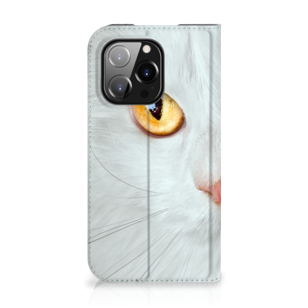 iPhone 14 Pro Hoesje maken Witte Kat - B2C Telecom