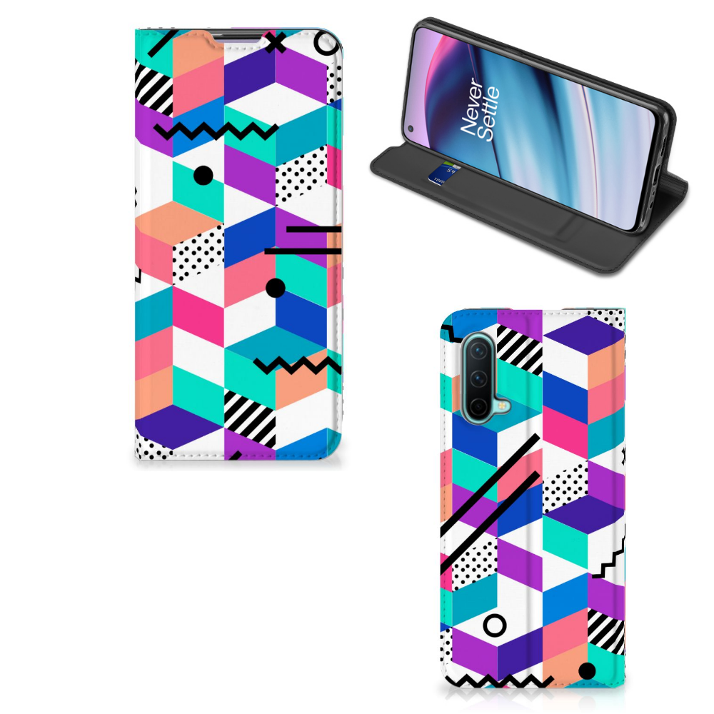 OnePlus Nord CE 5G Stand Case Blokken Kleurrijk - B2C Telecom