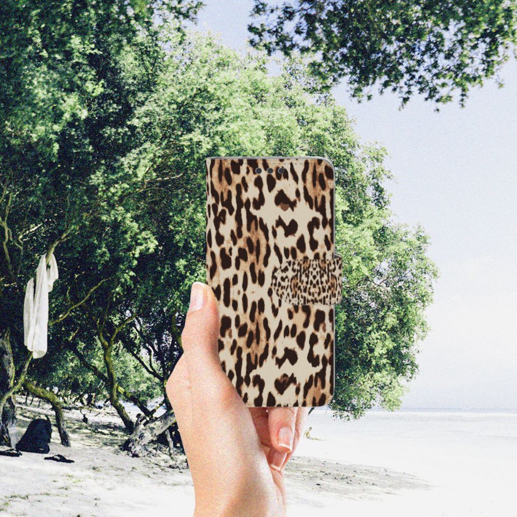 Microsoft Lumia 650 Telefoonhoesje met Pasjes Leopard