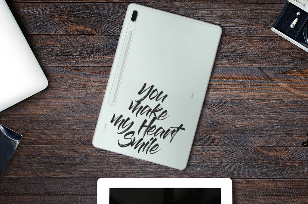Samsung Galaxy Tab S7FE Back cover met naam Heart Smile - B2C Telecom