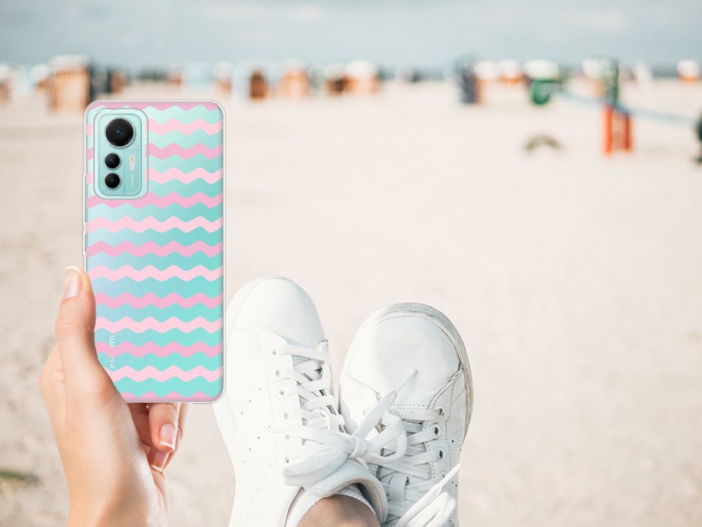 Xiaomi 12 Lite TPU bumper Waves Roze B2C Telecom