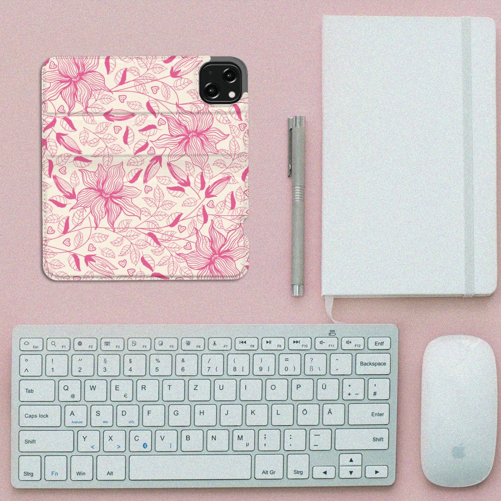iPhone 13 Smart Cover Pink Flowers