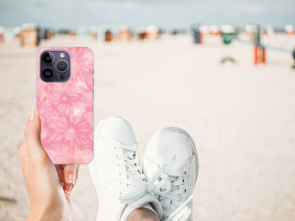 Apple iPhone 14 Pro TPU Case Spring Flowers in hand at the beach with sneakers. 🌸