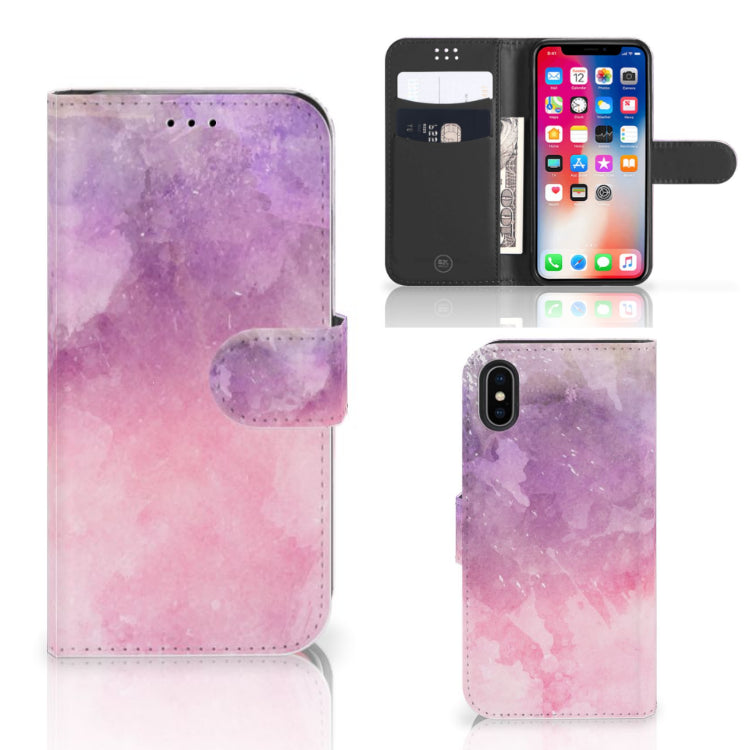 Hoesje Apple iPhone X | Xs Pink Purple Paint