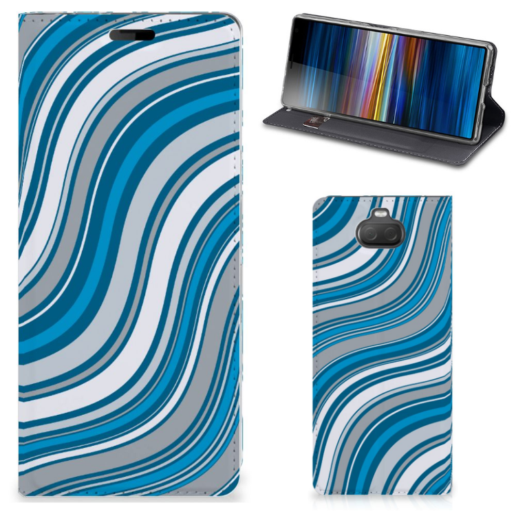 Sony Xperia 10 Hoesje met Magneet Waves Blue