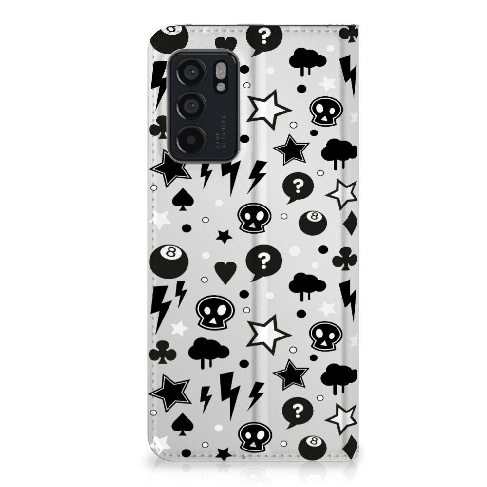 Mobiel BookCase OPPO Reno6 5G Silver Punk - B2C Telecom