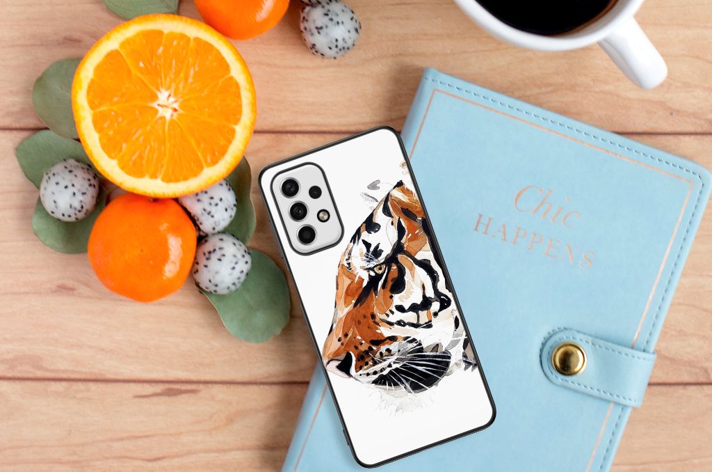 Kleurrijke Telefoonhoesje Samsung Galaxy A23 Watercolor Tiger B2C Telecom