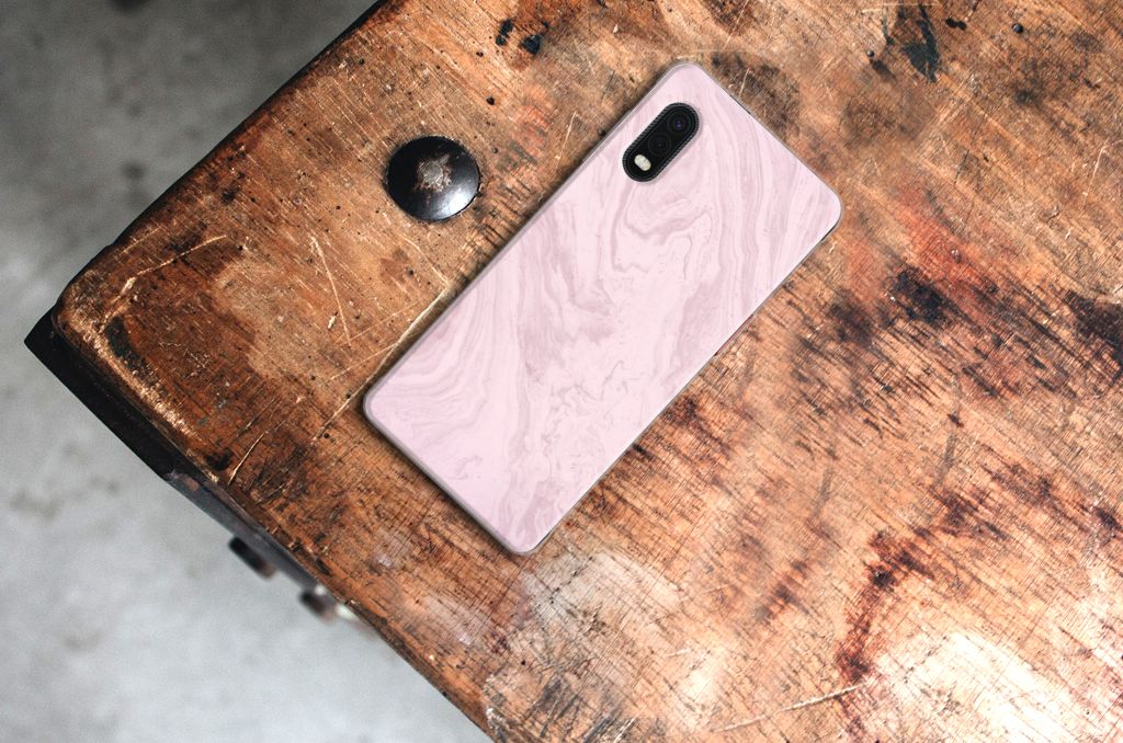 Samsung Xcover Pro TPU Siliconen Hoesje Marble Pink - Origineel Cadeau Vriendin