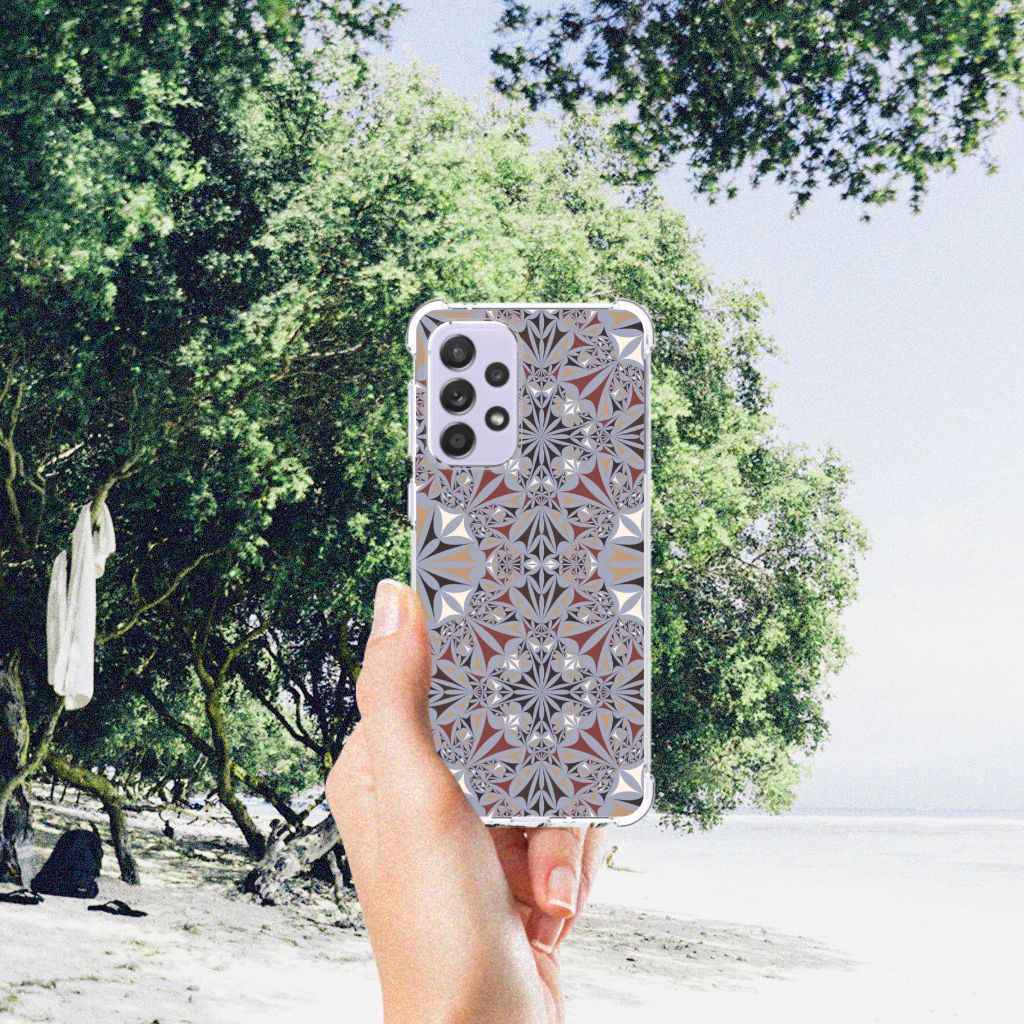 Samsung Galaxy A33 Anti-Shock Hoesje Flower Tiles B2C Telecom