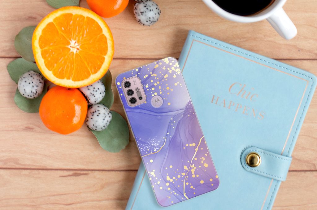 Hoesje maken voor Motorola Moto G30 | G10 Watercolor Paars