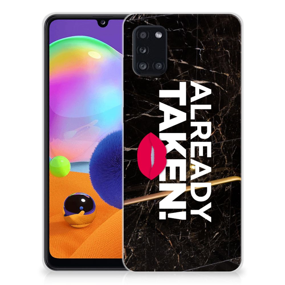 Samsung Galaxy A31 Siliconen hoesje met naam Already Taken Black B2C Telecom
