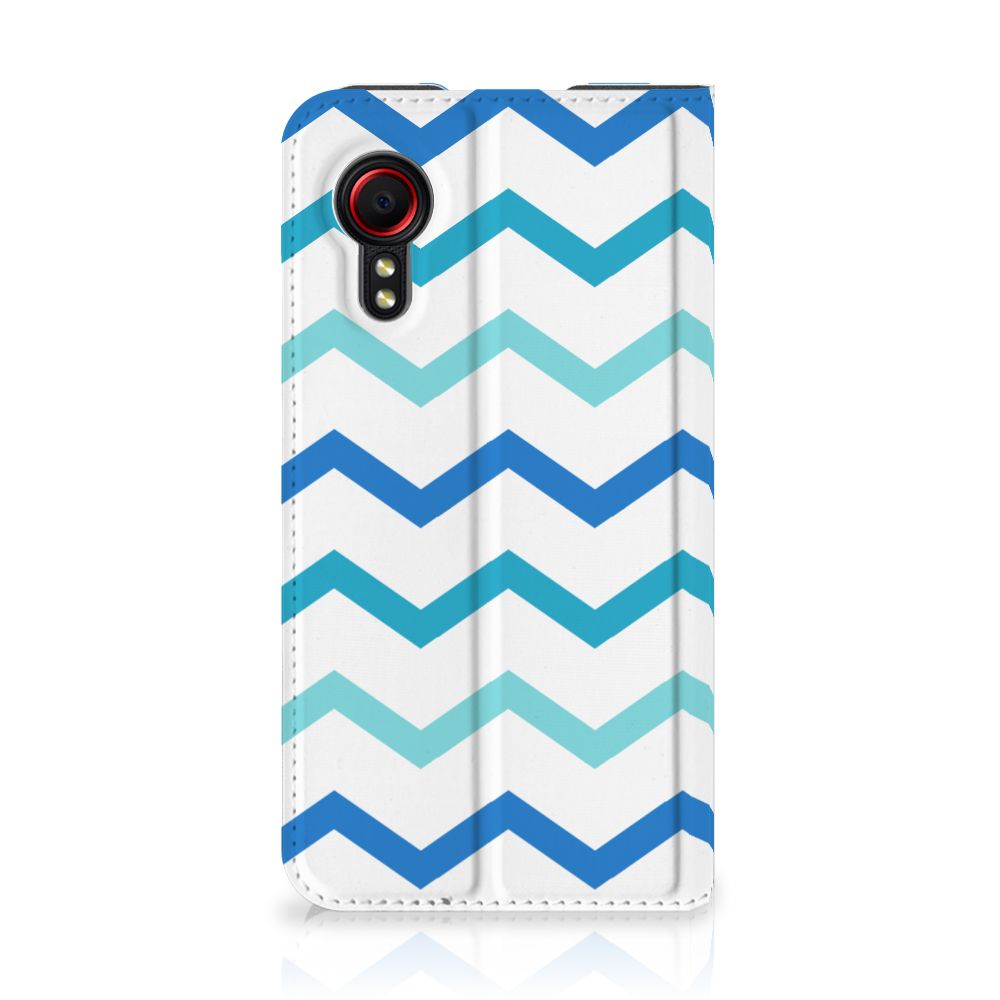 Samsung Galaxy Xcover 5 Hoesje met Magneet Zigzag Blauw - B2C Telecom