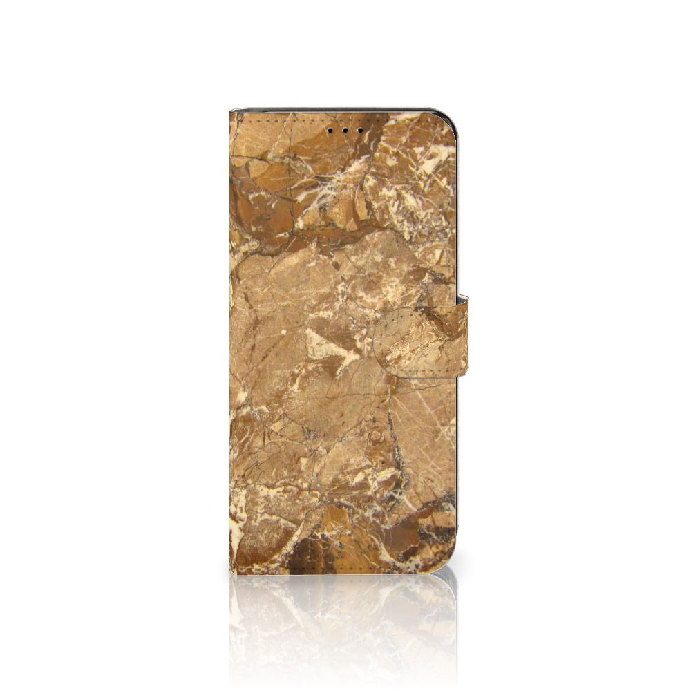 OnePlus 10T Bookcase Marmer Creme met luxe marmerdesign en stevige TPU-siliconen bescherming.