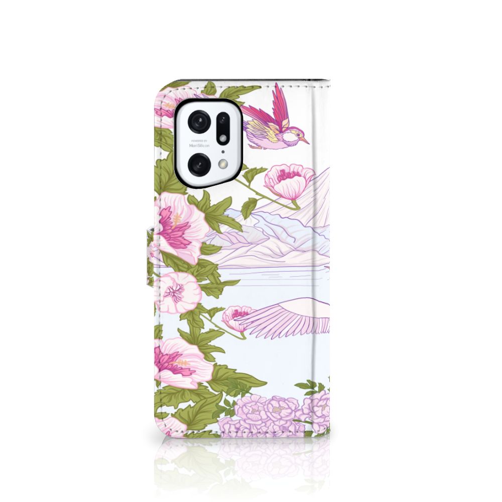 OPPO Find X5 Pro Telefoonhoesje met Pasjes Bird Standing