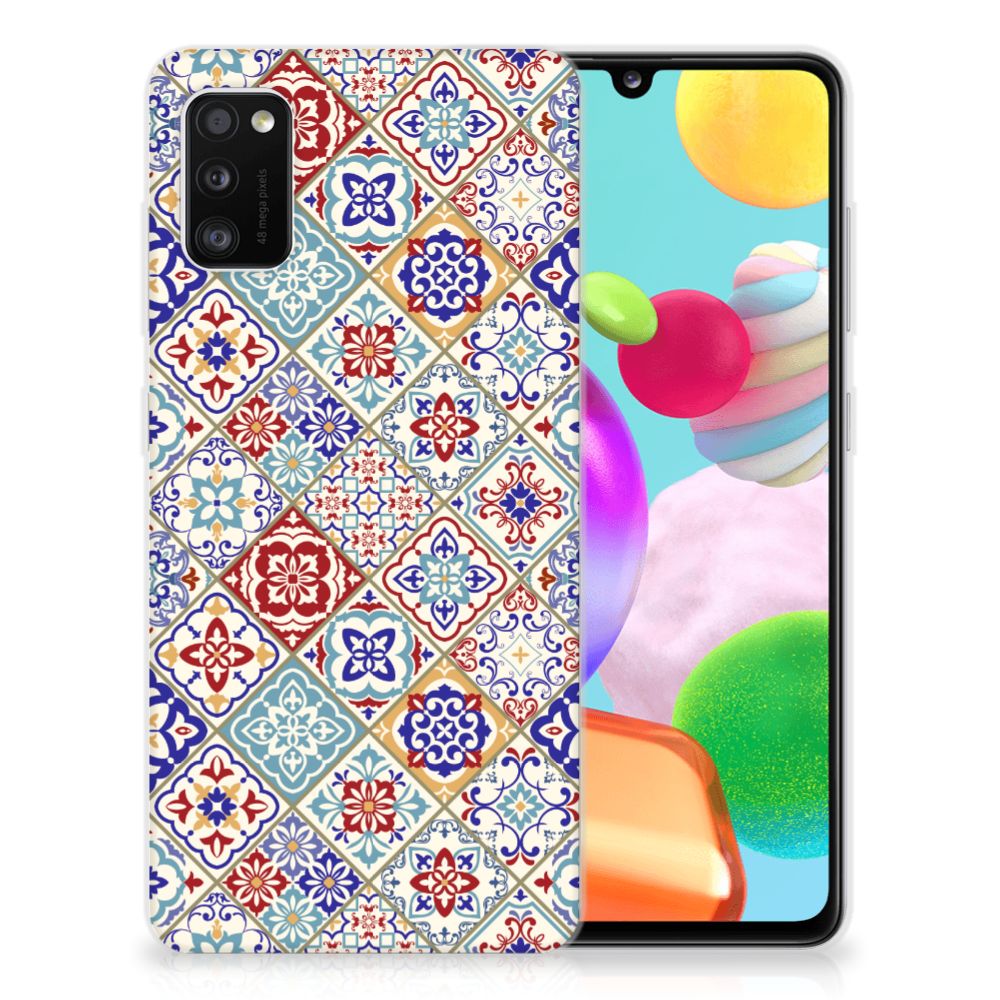 Samsung Galaxy A41 TPU Siliconen Hoesje Tiles Color