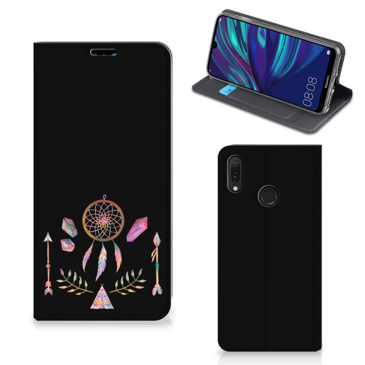 Huawei Y7 hoesje Y7 Pro (2019) Magnet Case Boho Dreamcatcher