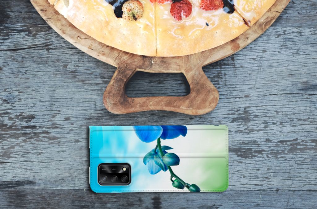 OPPO A74 4G Smart Cover Orchidee Blauw - Cadeau voor je Moeder