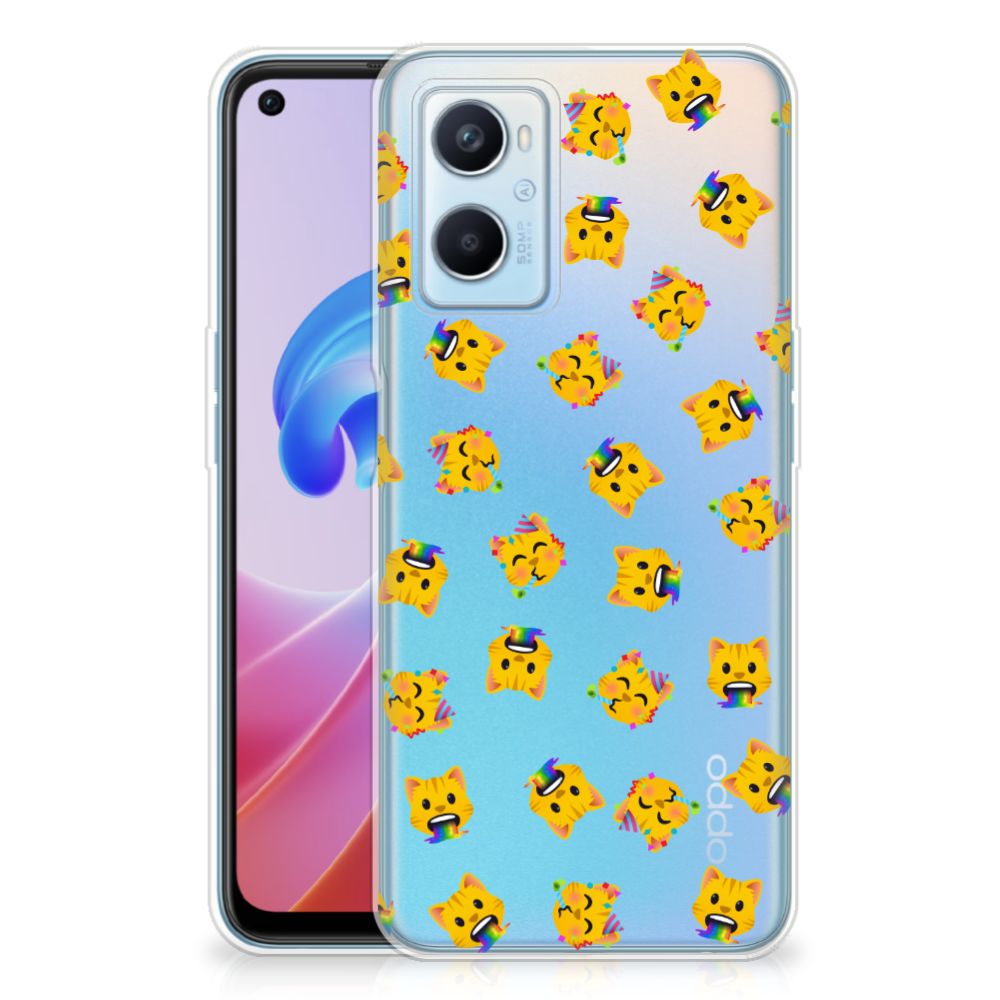 TPU bumper voor OPPO A96 | OPPO A76 Katten Emojis