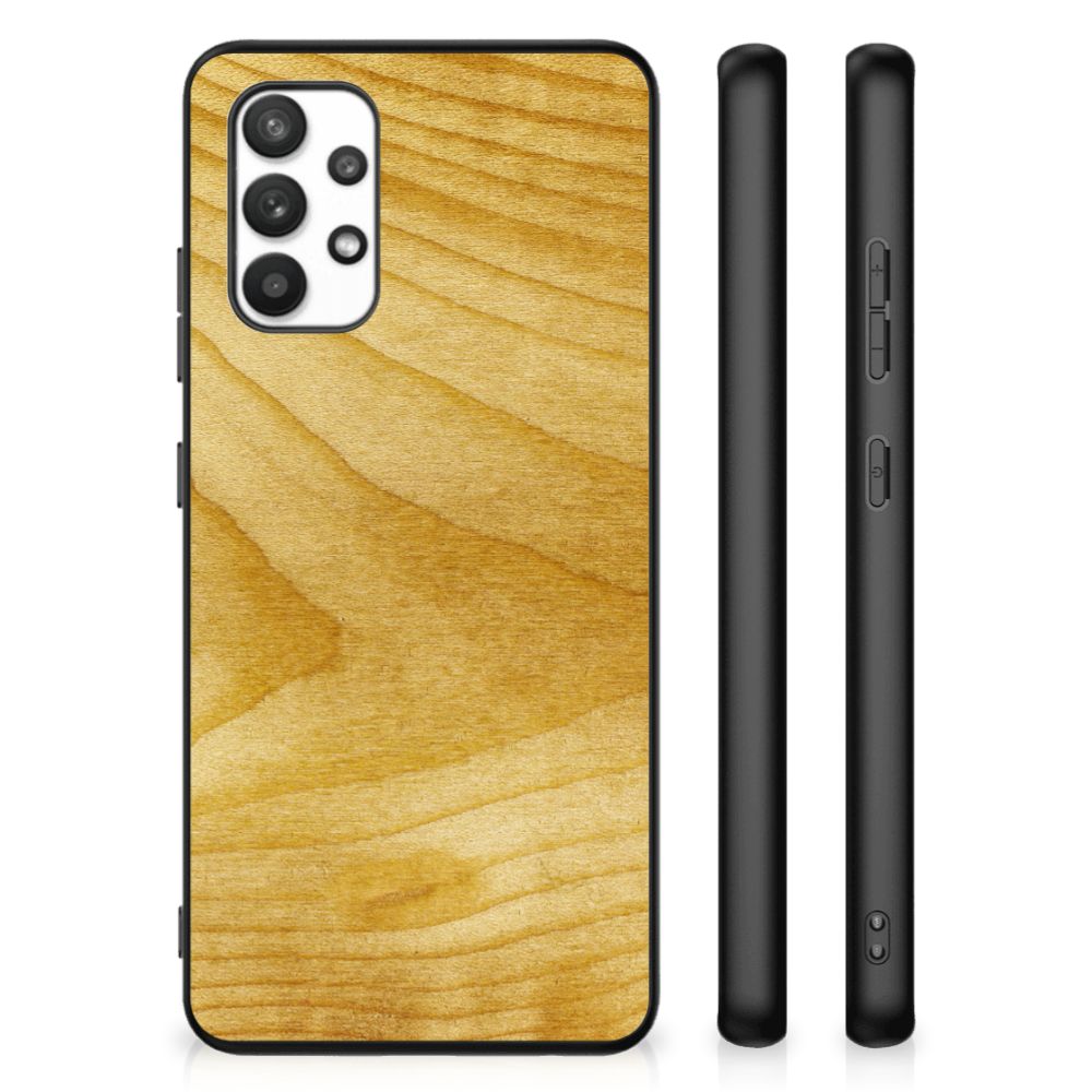 Samsung Galaxy A32 4G | A32 5G Enterprise Editie Houten Print Telefoonhoesje Licht Hout B2C Telecom