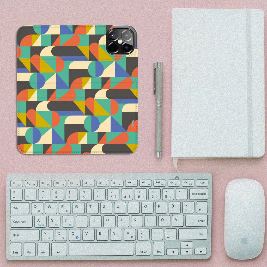 iPhone 12 Pro Max Hoesje met Magneet Funky Retro - B2C Telecom