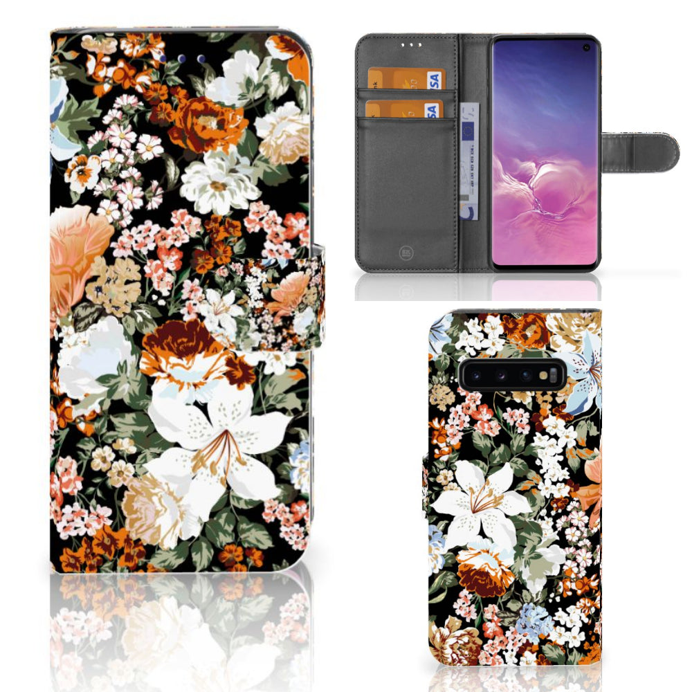 Hoesje voor Samsung Galaxy S10 Dark Flowers