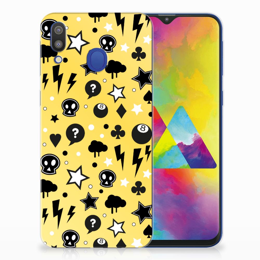 Silicone Back Case Samsung Galaxy M20 (Power) Punk Geel