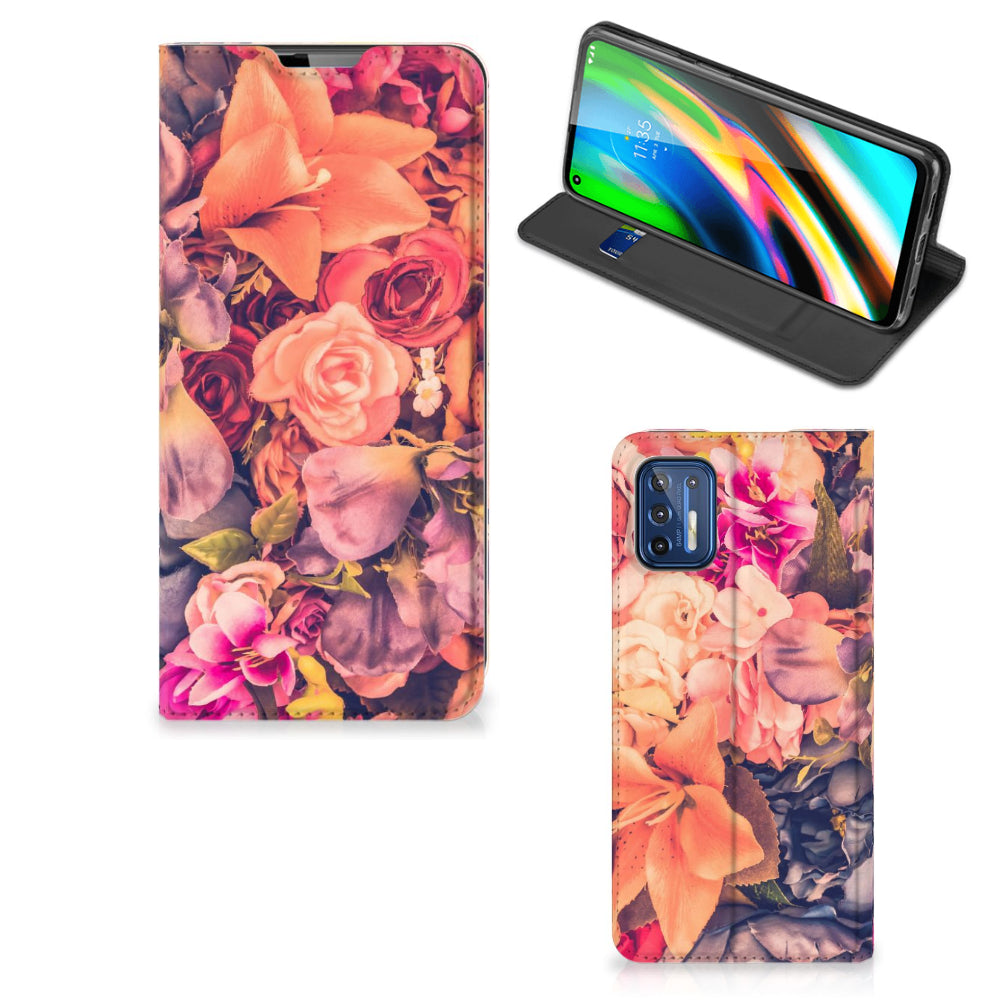 Motorola Moto G9 Plus Smart Cover Bosje Bloemen