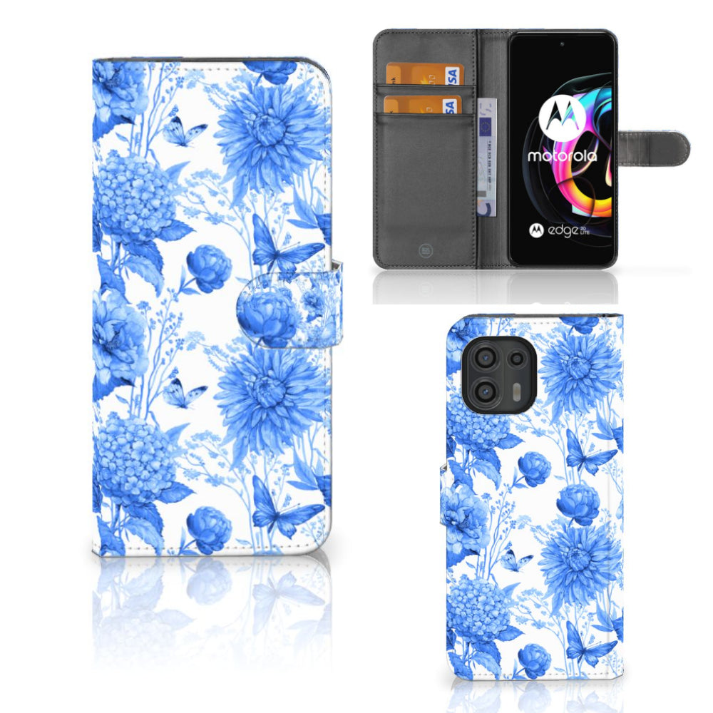 Hoesje voor Motorola Edge 20 Lite Flowers Blue