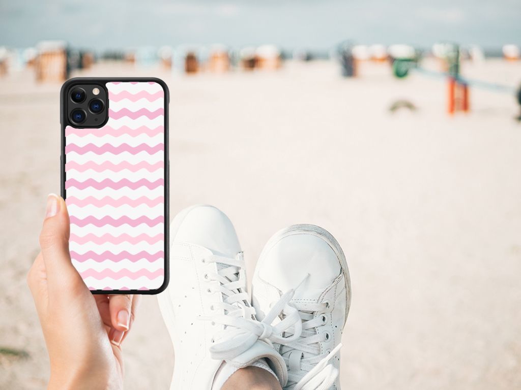 Apple iPhone 11 Pro Max Bumper Case Waves Roze B2C Telecom