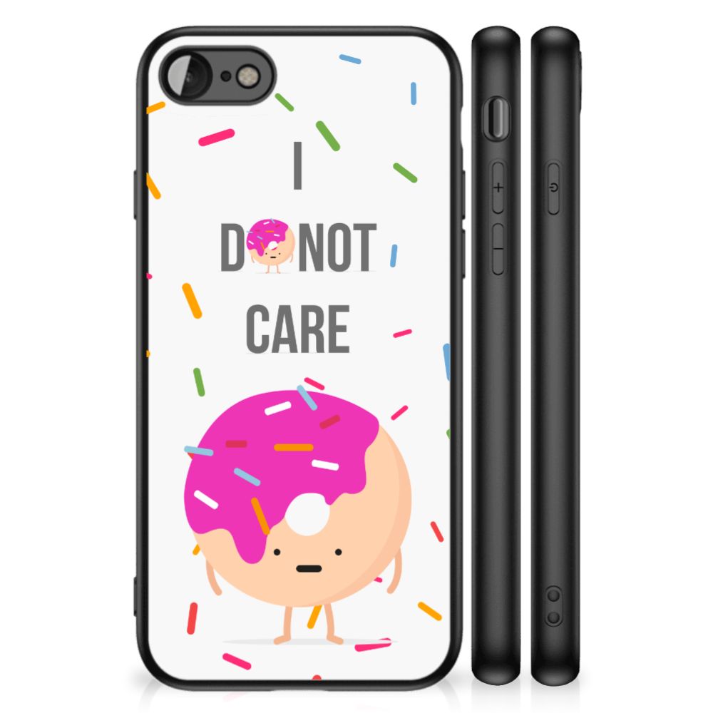 iPhone SE 2022 | SE 2020 | 7/8 Back Cover Hoesje Donut Roze met grappig donut design en opvallende tekst.
