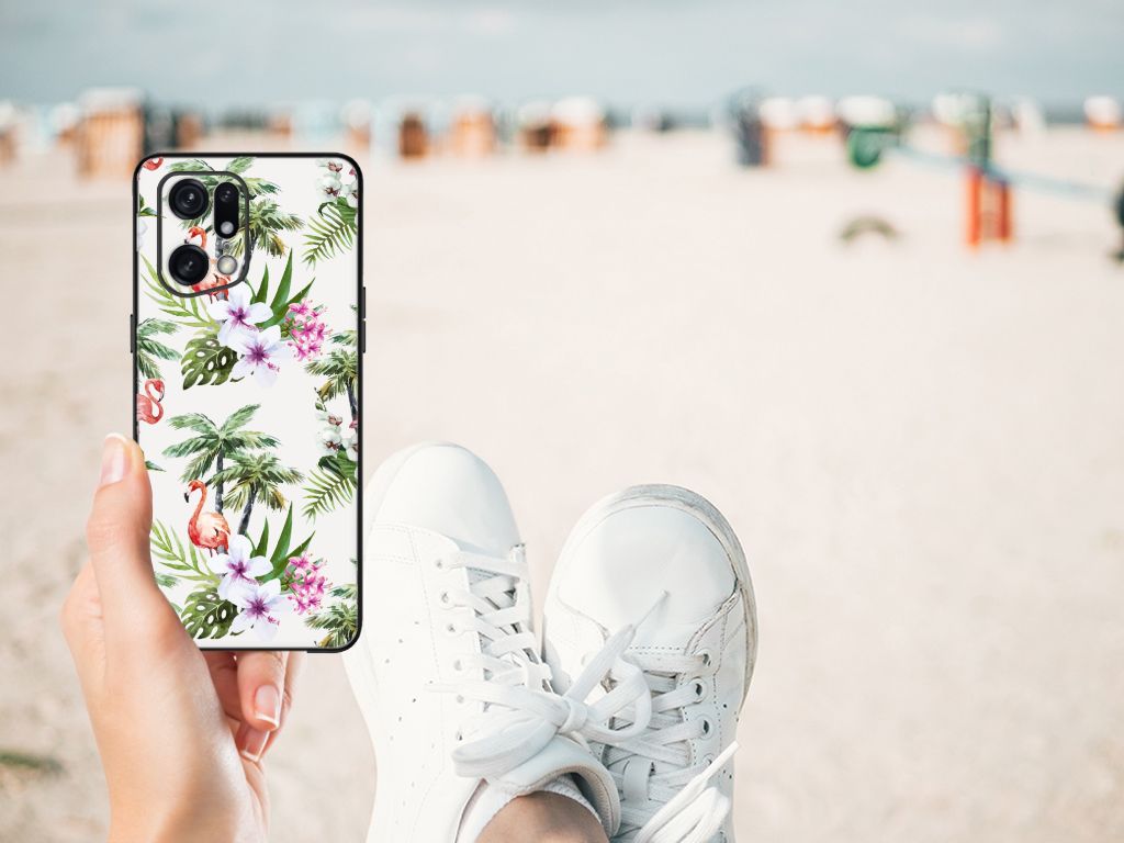 OPPO Find X5 Pro Dierenprint Telefoonhoesje Flamingo Palms B2C Telecom