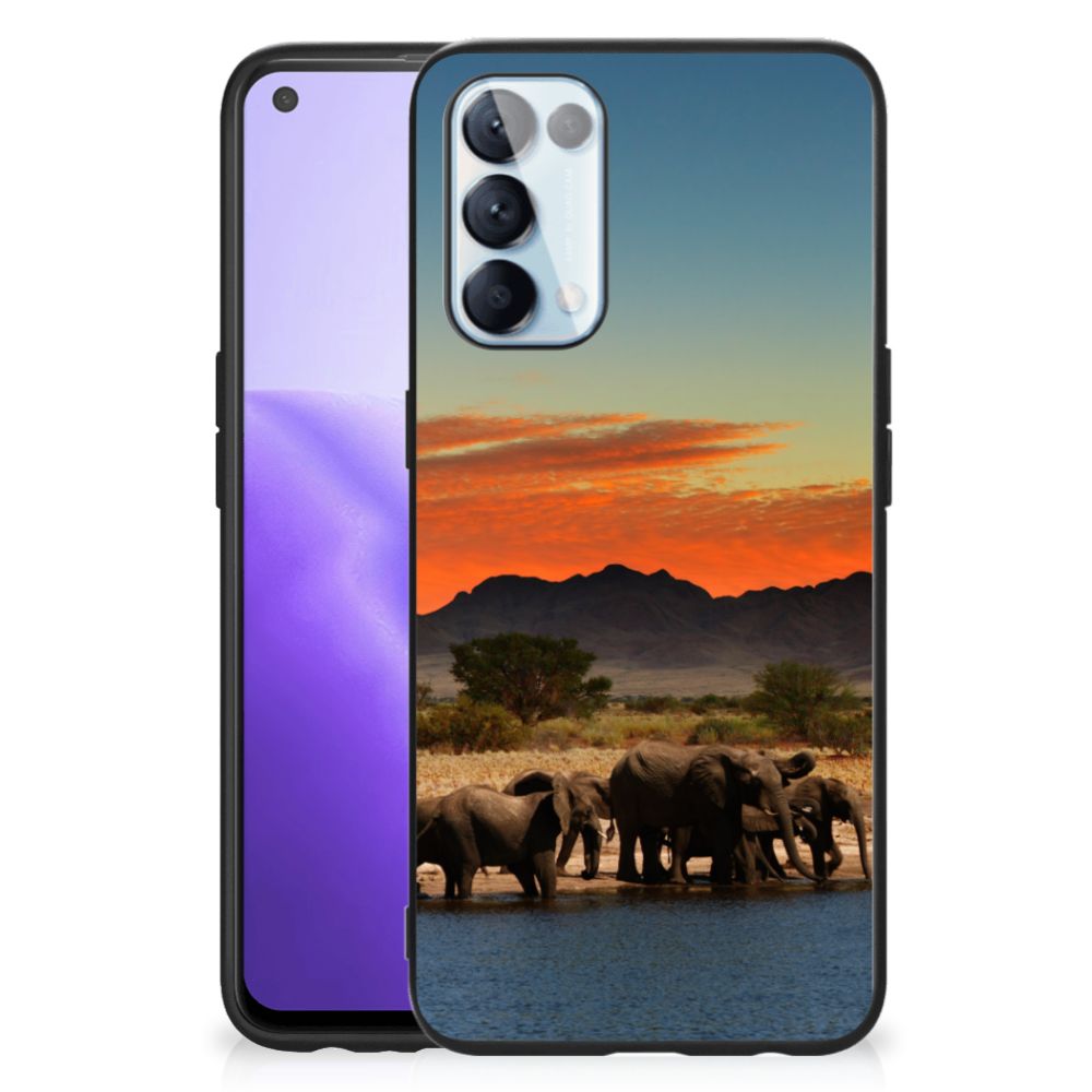 OPPO Reno5 5G | Find X3 Lite Dierenprint Telefoonhoesje Olifanten