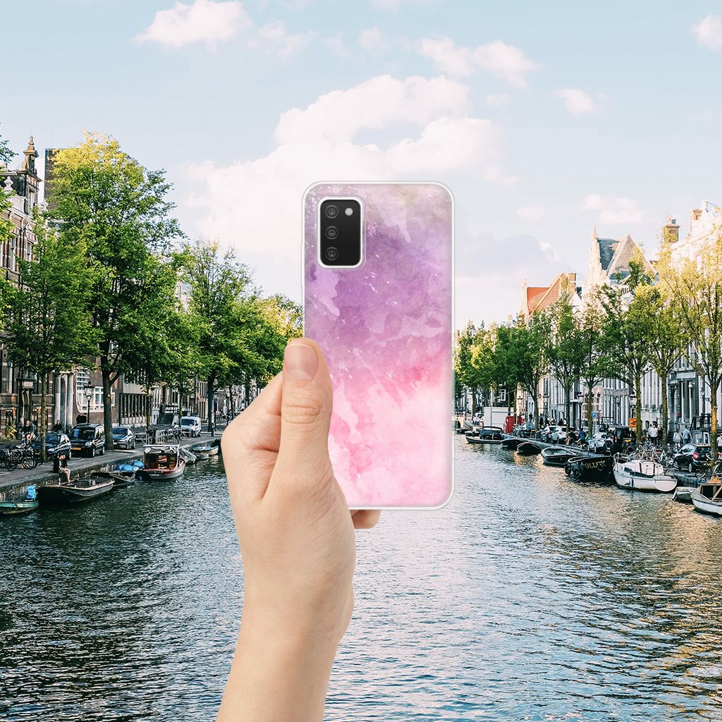 Hoesje maken Samsung Galaxy A03S Pink Purple Paint