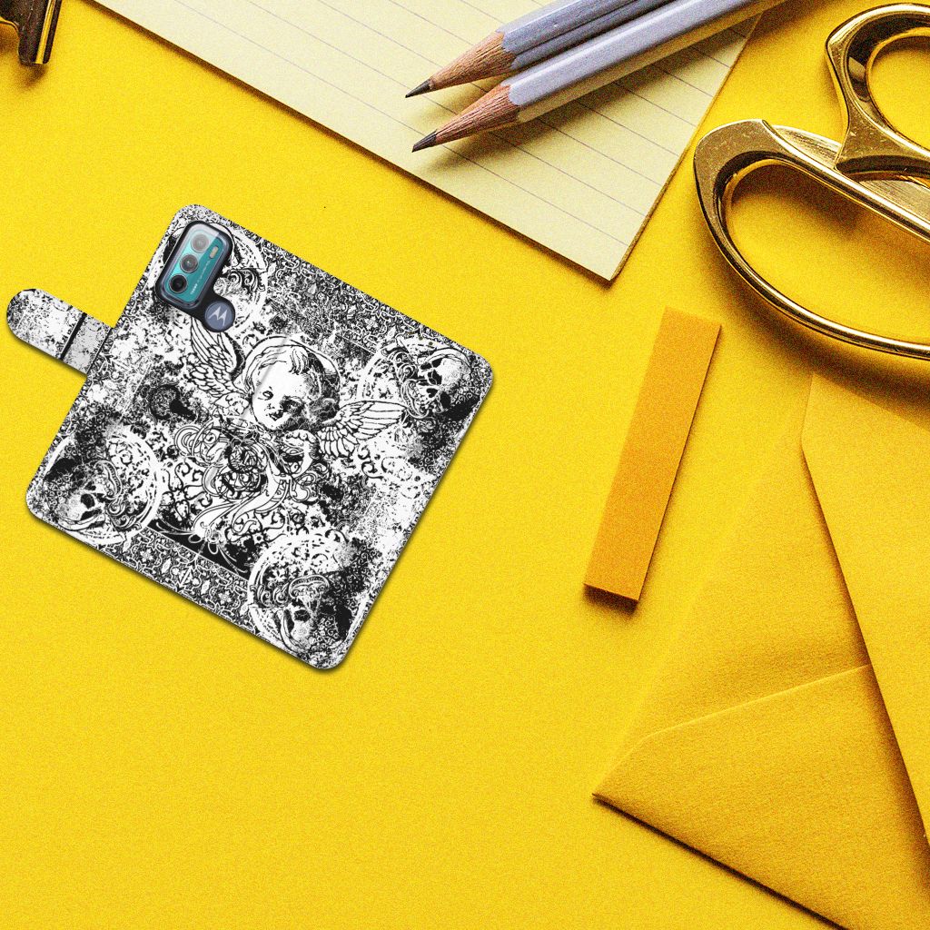 Telefoonhoesje met Naam Motorola Moto G60 Skulls Angel