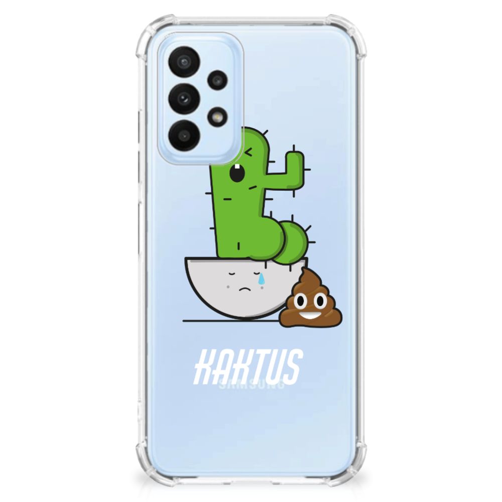 Samsung Galaxy A23 Stevig Bumper Hoesje Cactus Poo - B2C Telecom