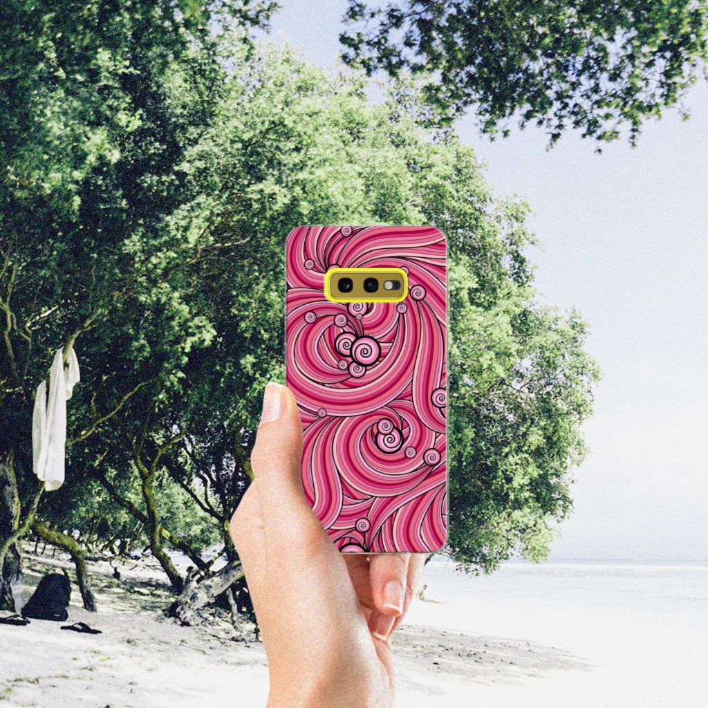 Samsung Galaxy S10e Hoesje maken Swirl Pink