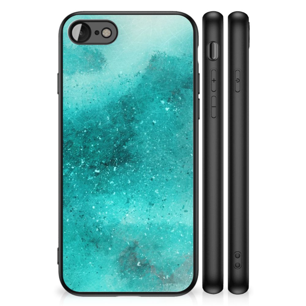 Kleurrijke Telefoonhoesje iPhone SE 2022 | SE 2020 | 7/8 Painting Blue, watercolour design voor Apple iPhone 7, 8, SE 2020, 2022.