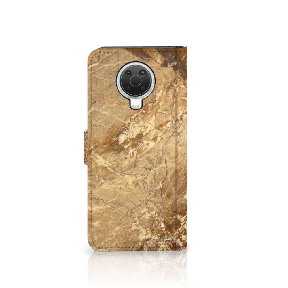 Nokia G10 | G20 Bookcase Marmer Creme met luxe marmerdesign en bescherming voor jouw telefoon