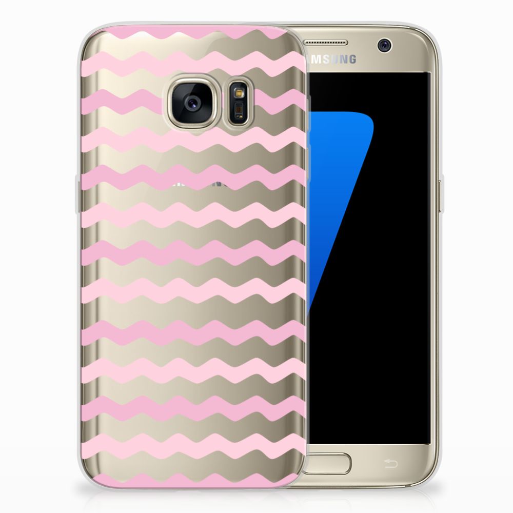 Samsung Galaxy S7 TPU bumper Waves Roze