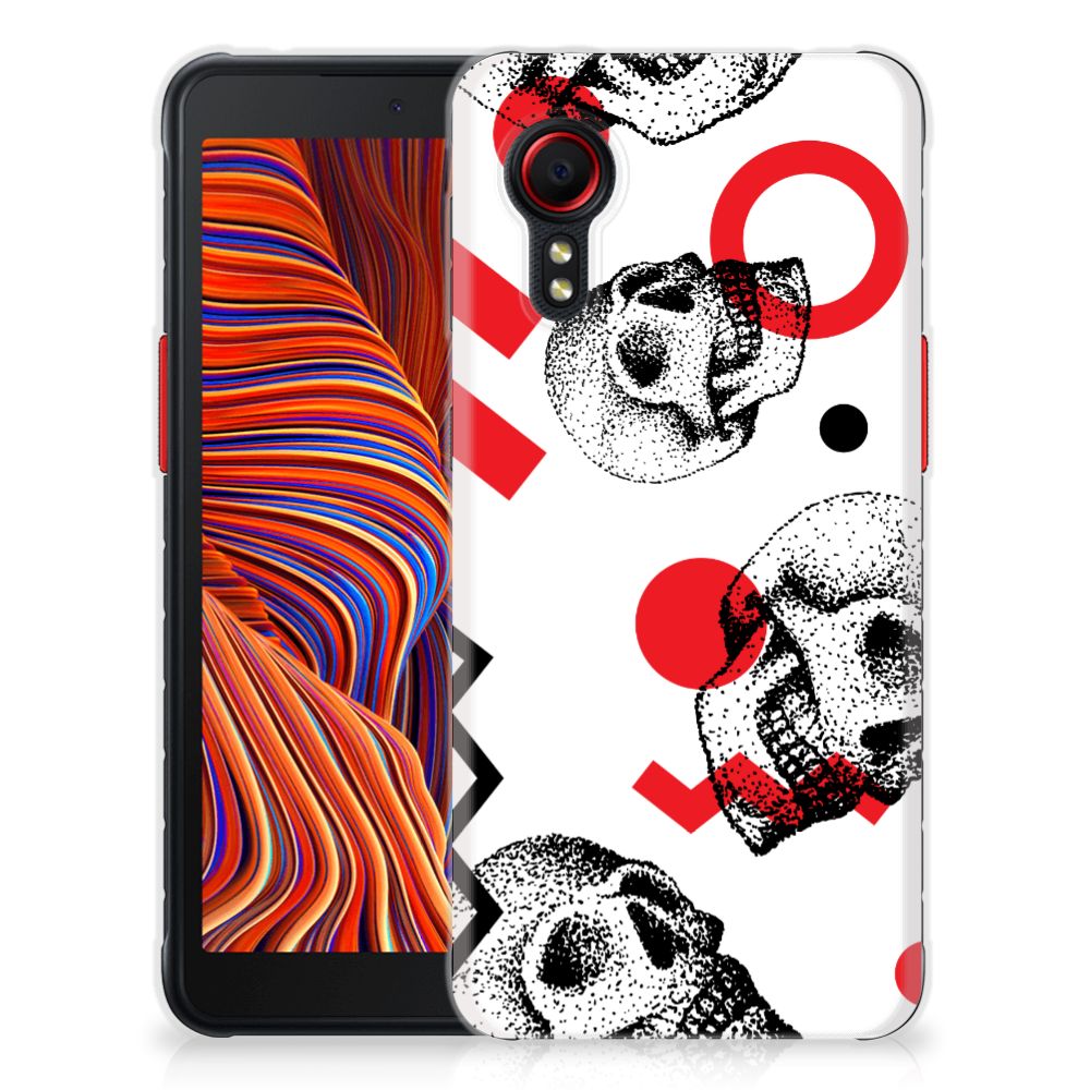 Silicone Back Case Samsung Galaxy Xcover 5 Skull Red