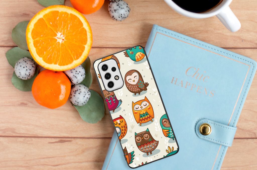 Samsung Galaxy A23 Dierenprint Telefoonhoesje Vrolijke Uilen B2C Telecom